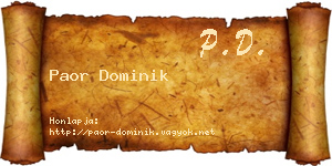 Paor Dominik névjegykártya